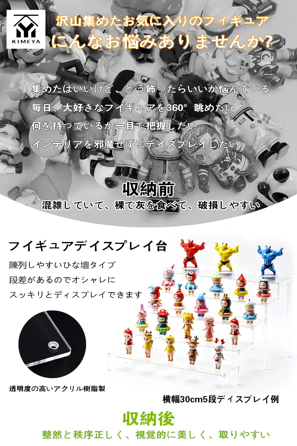 Amazon.co.jp: KIMEYA アクリル展示台 ひな壇 フィギュアスタンド